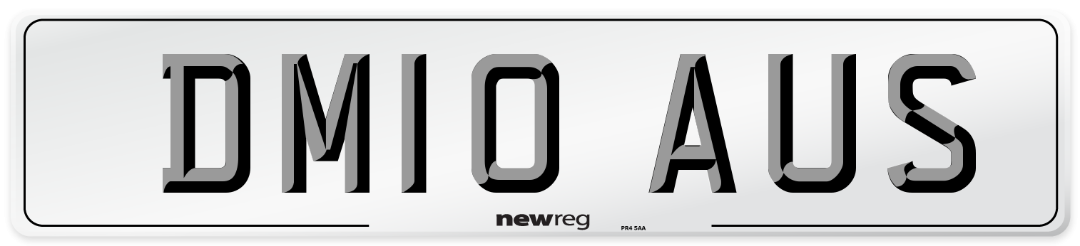 DM10 AUS Number Plate from New Reg